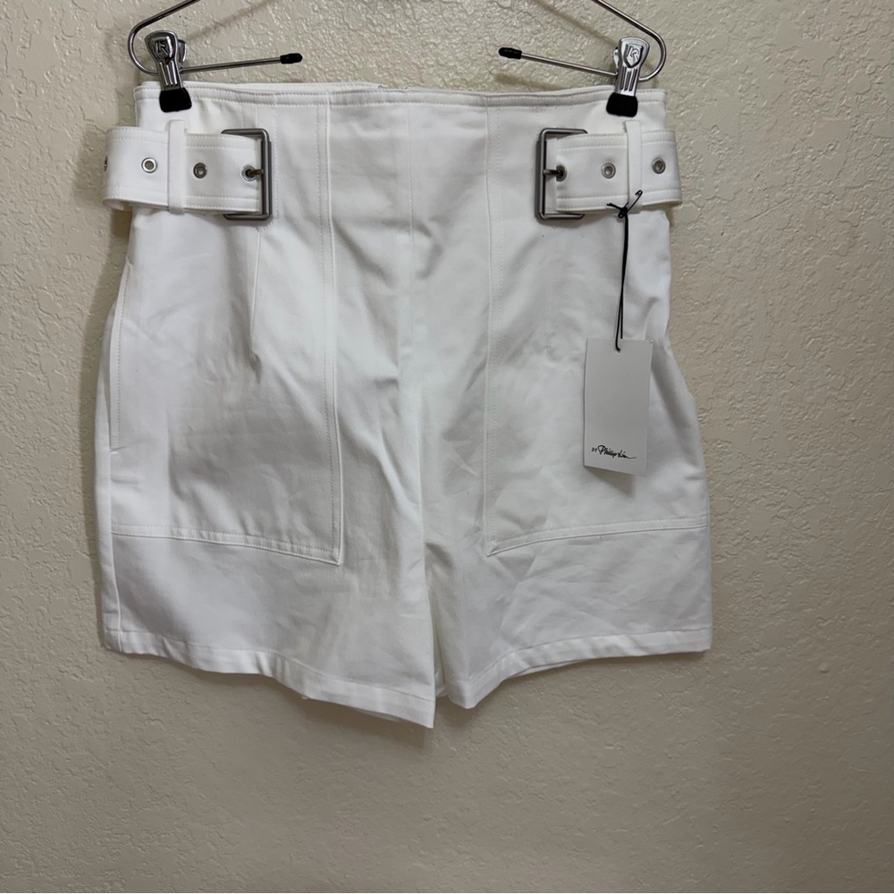 New 3.1 Phillip Lim Belted white shorts size 10 - Picture 10 of 11